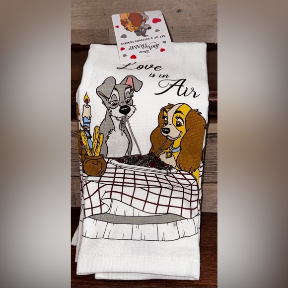 Disney Lady And Tramp Set of 2 Kitchen Towels - NEW - Picture 3 of 8